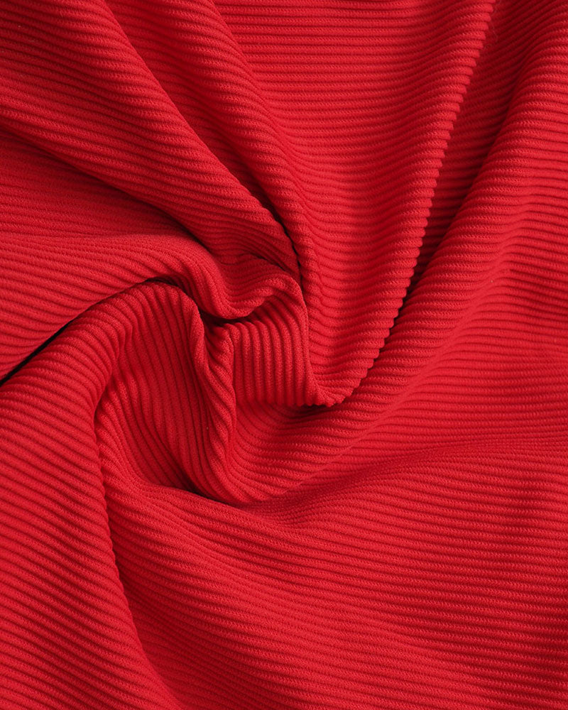 Fearless premium luxe ribbed fabric in red. Fearless swimwear is designed to withstand ocean swims, pool laps and long summer days - not stretch out after a handful of wears.