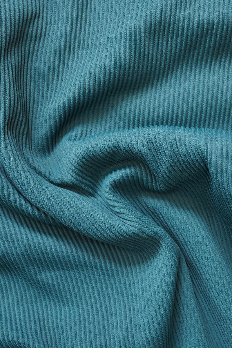 Fearless premium luxe ribbed fabric in teal. Fearless logo. Fearless swimwear is designed to withstand ocean swims, pool laps and long summer days - not stretch out after a handful of wears.