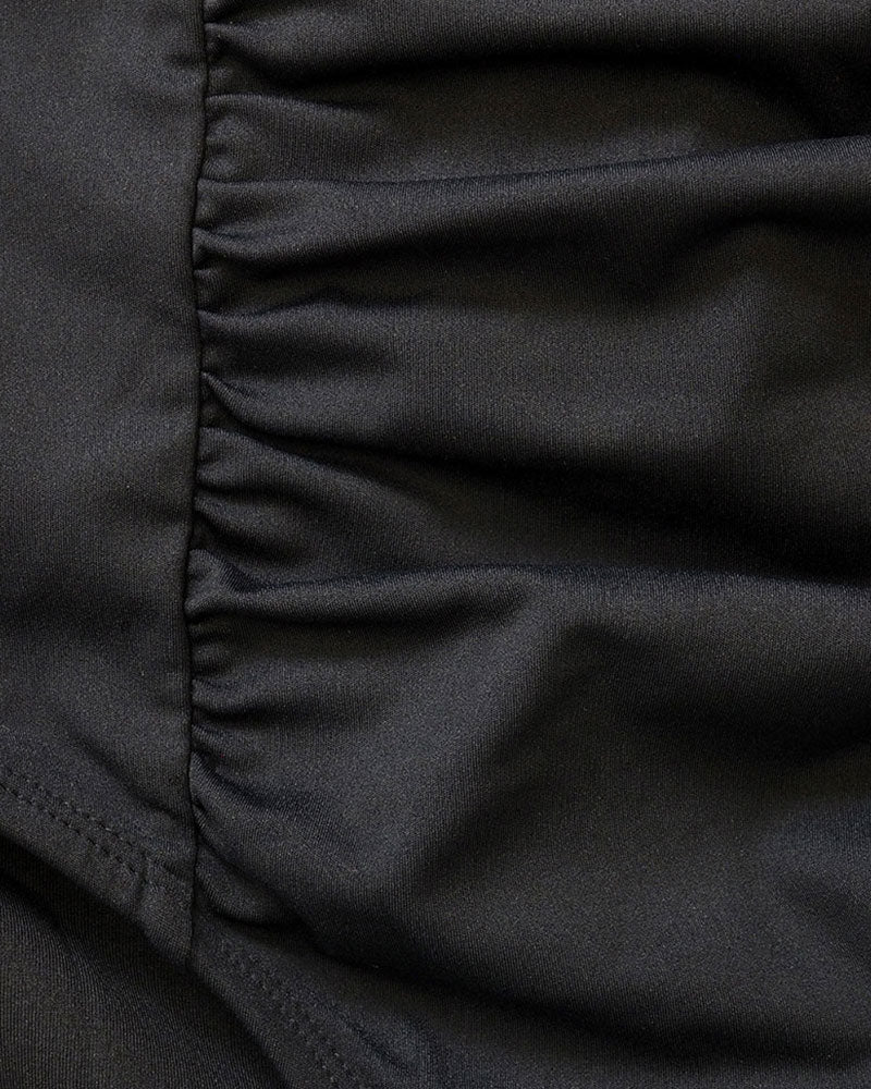 Fearless premium luxe smooth fabric in black. Fearless swimwear is designed to withstand ocean swims, pool laps and long summer days - not stretch out after a handful of wears.