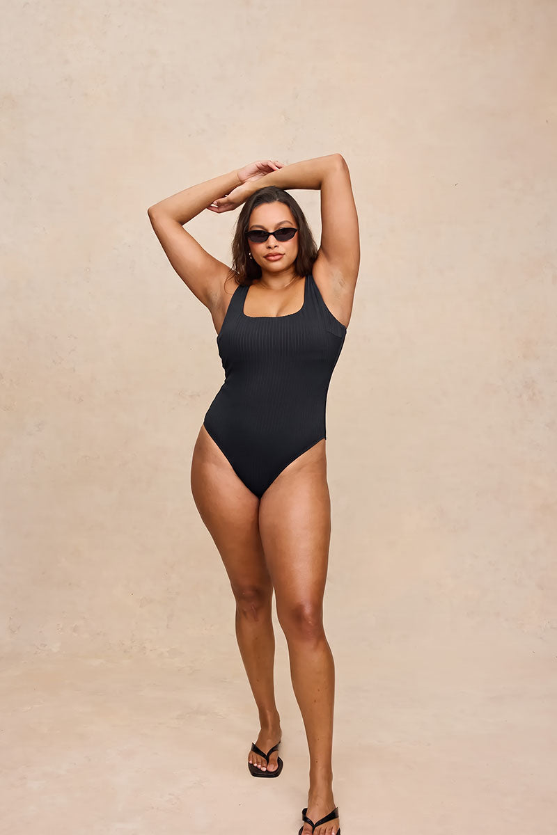 Rounded Square Neck One Piece - Long Torso