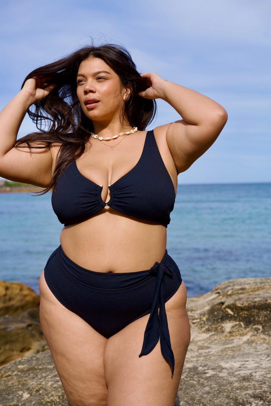 triangle bikini, tie side bottoms
