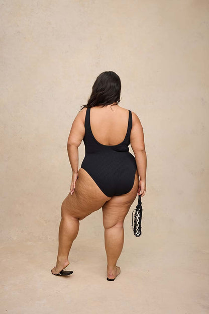 Rounded Square Neck One Piece - Long Torso