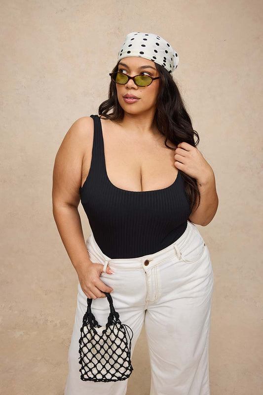 Rounded Square Neck One Piece - Long Torso