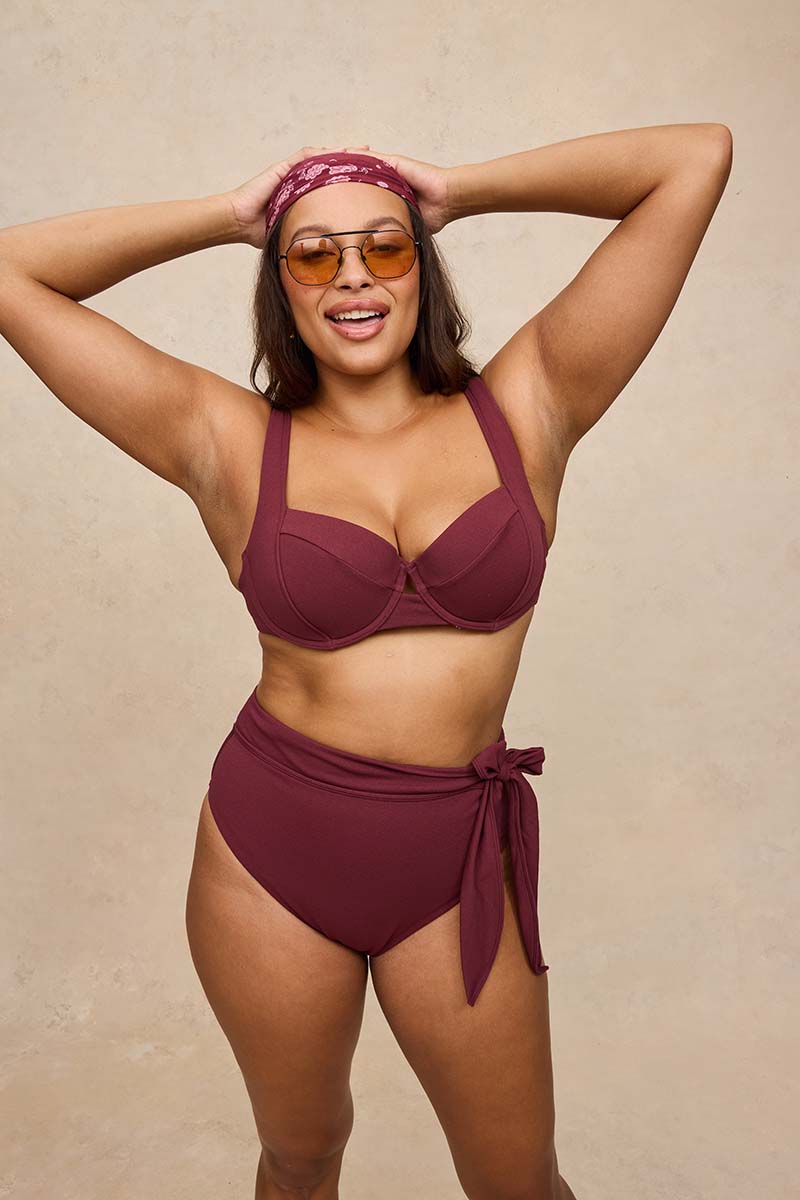 Burgundy bikini