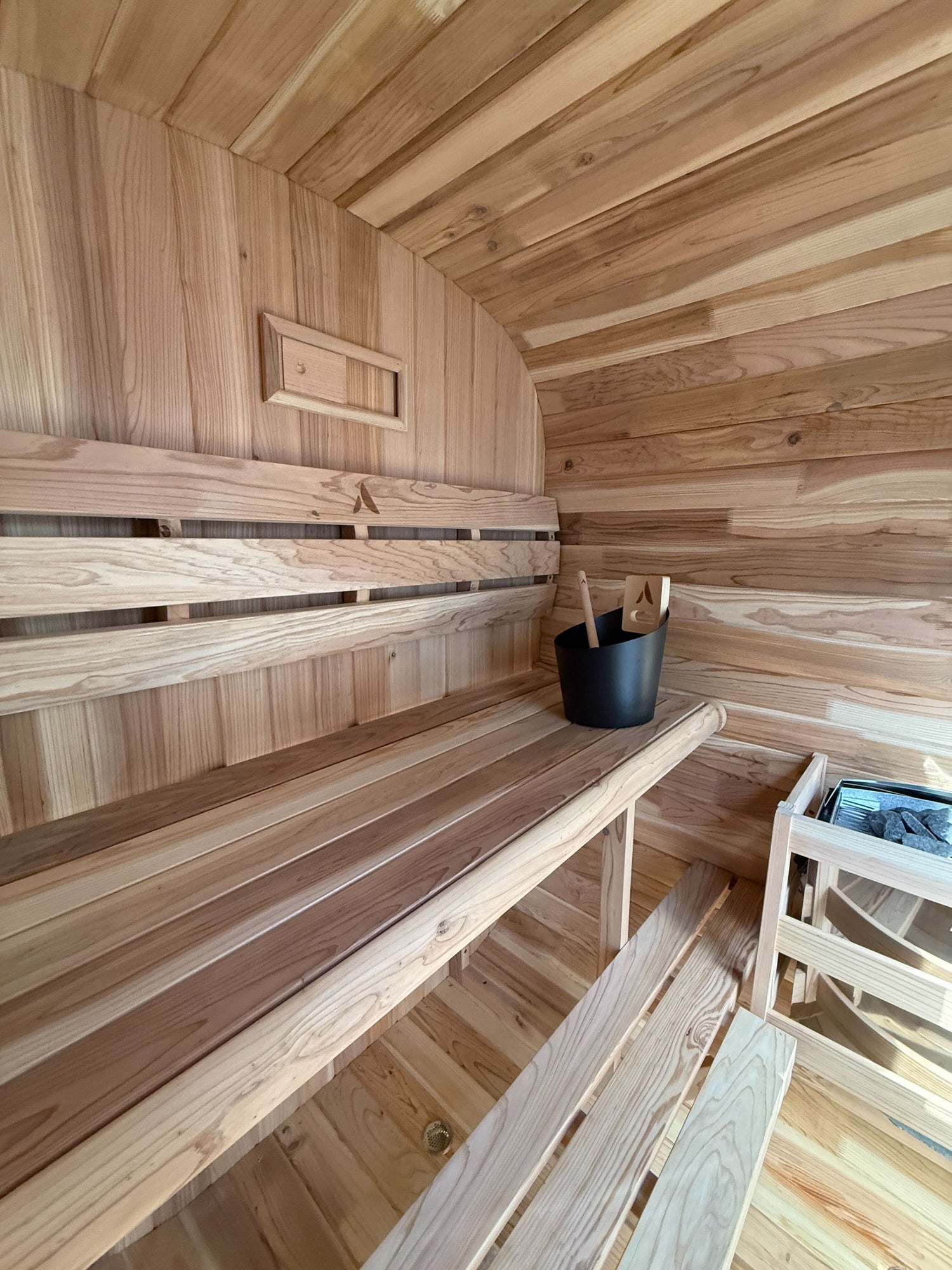Inside a German sauna
