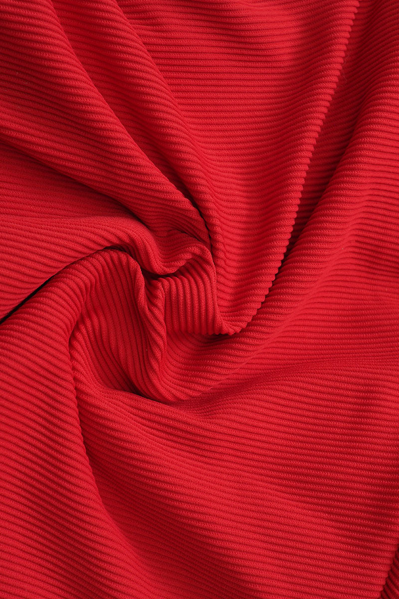 Fearless premium luxe ribbed fabric in red. Fearless swimwear is designed to withstand ocean swims, pool laps and long summer days - not stretch out after a handful of wears.