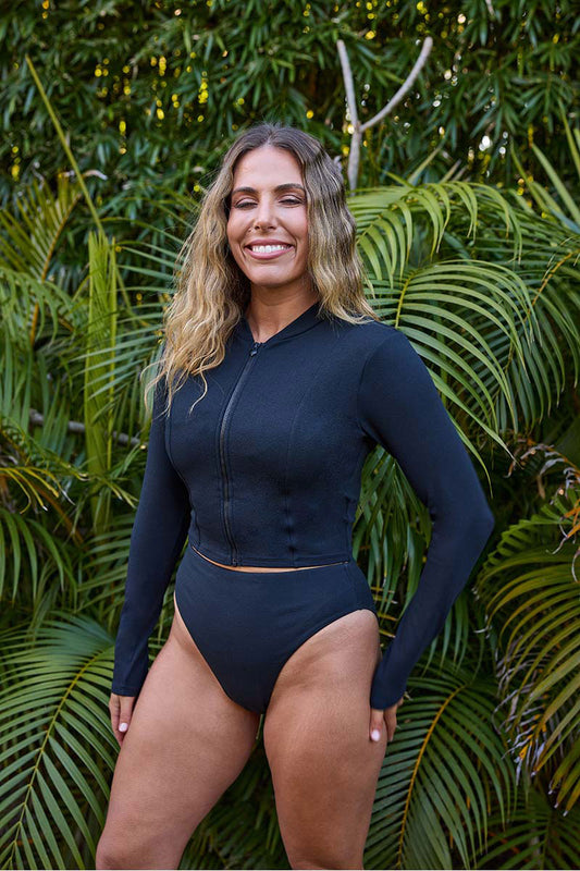 Cropped Rashie with Built-In Bra
