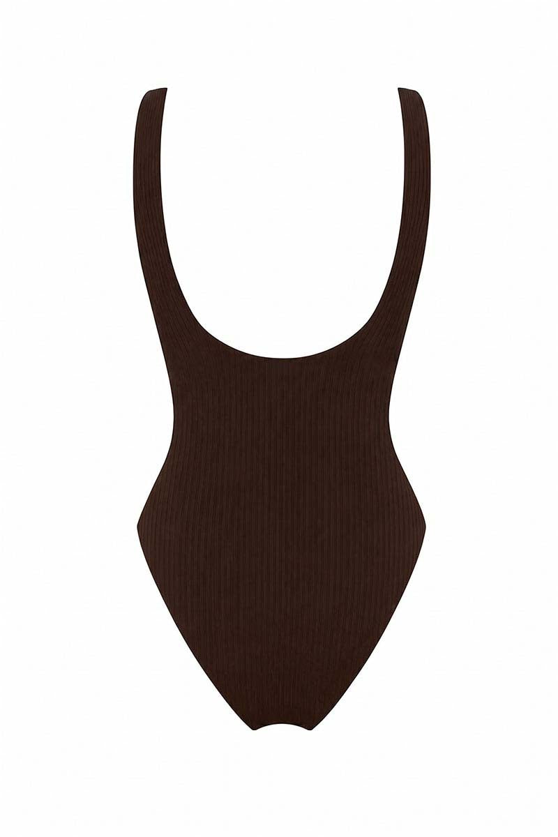 Rounded Square Neck One Piece Swimsuit