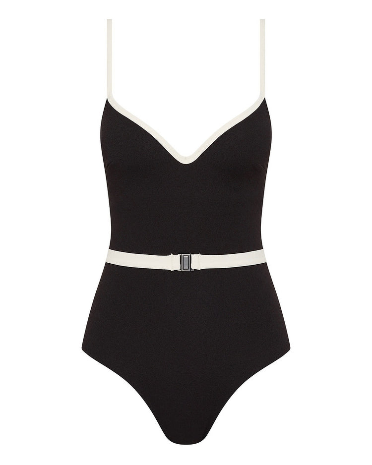 Grace High Rise One Piece Black & Off-White