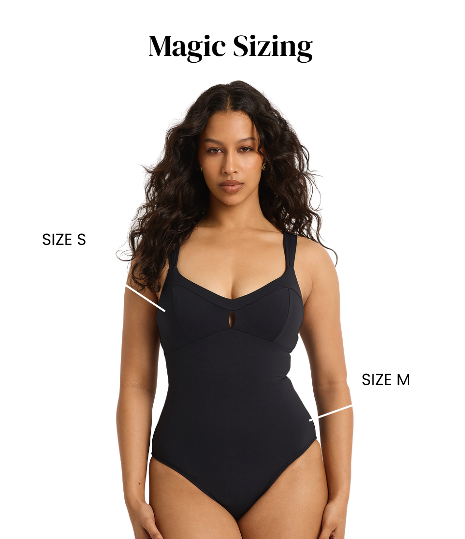 A one piece with a different size top & bottom