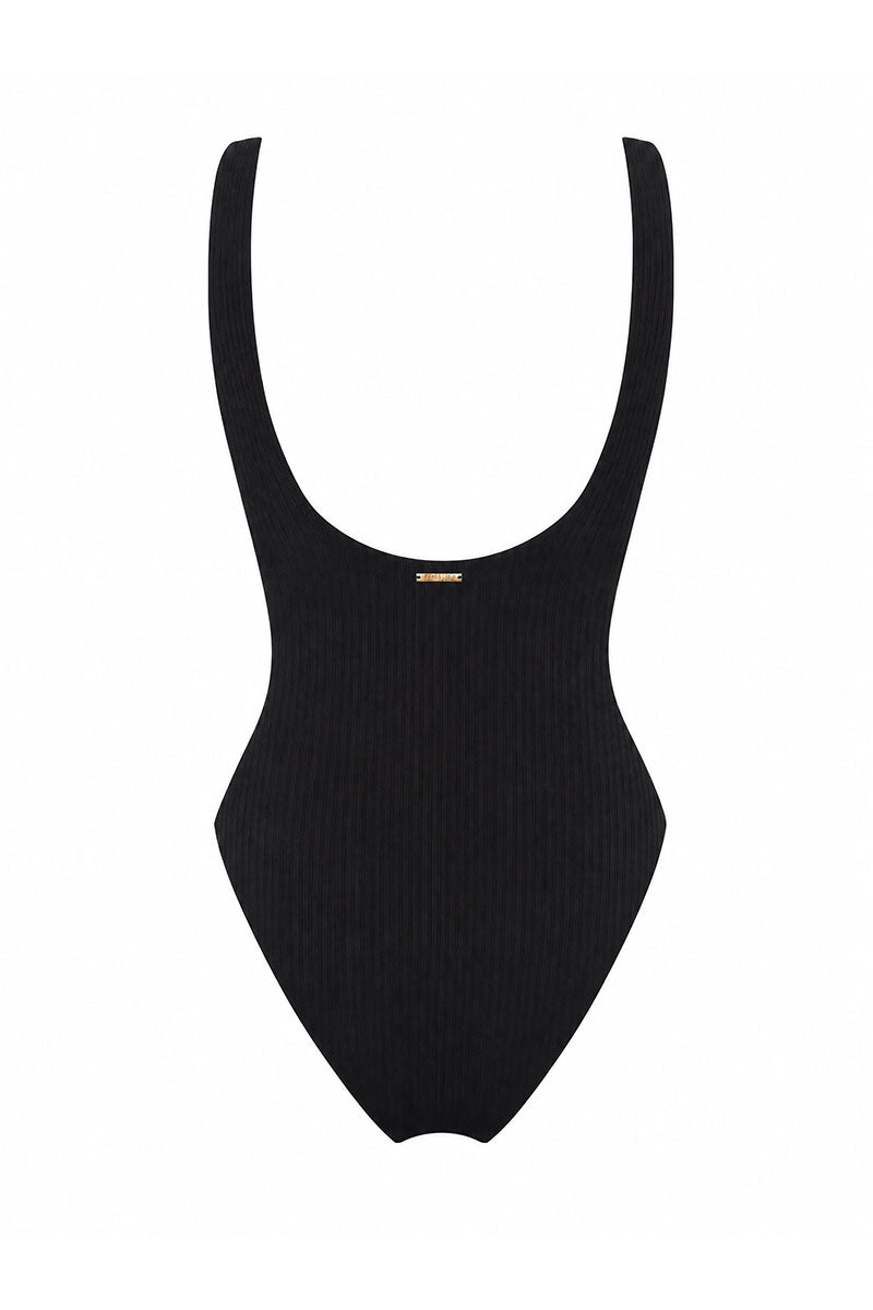 Rounded Square Neck One Piece Swimsuit