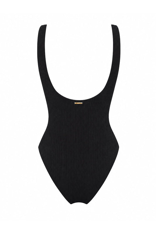 Rounded Square Neck One Piece Swimsuit